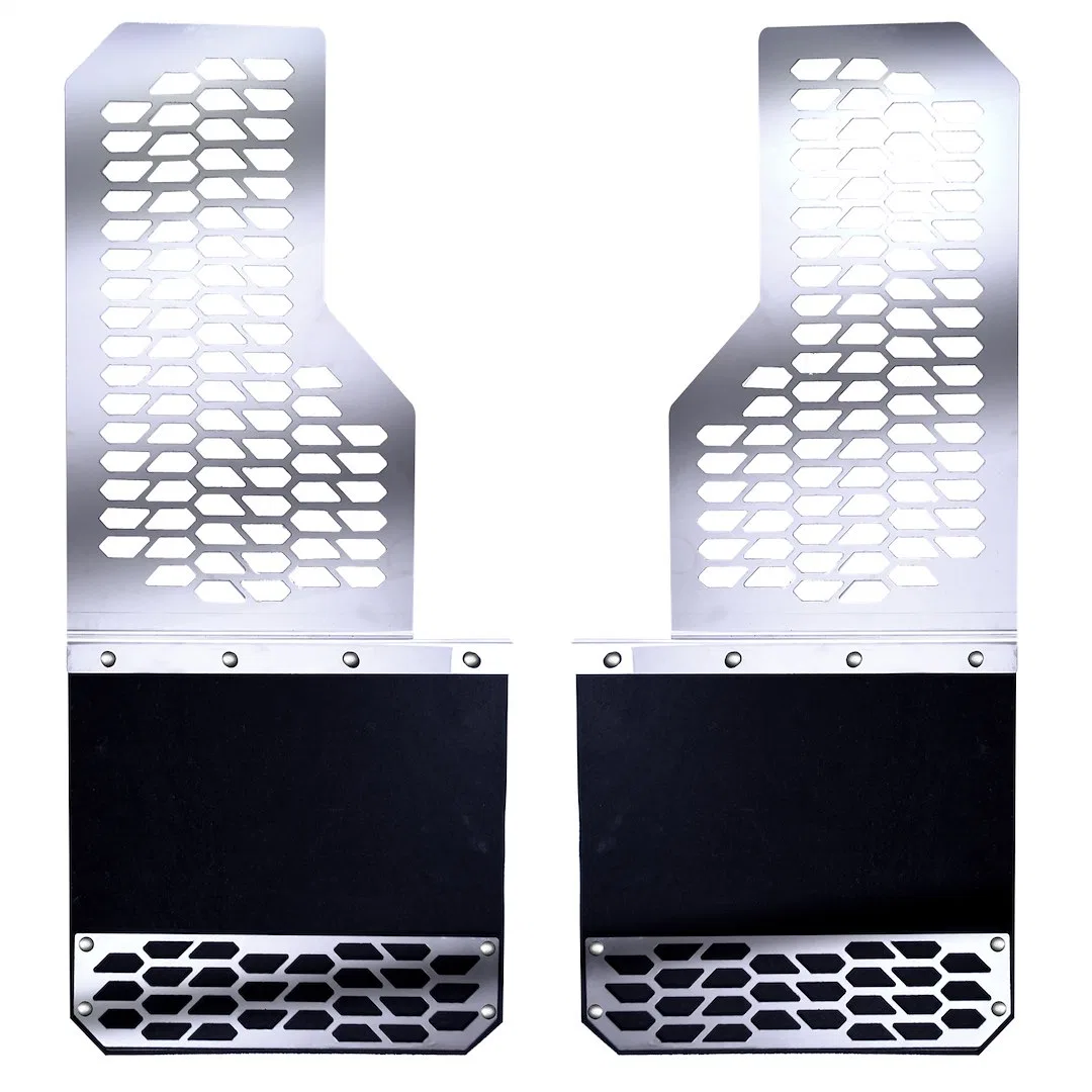 78000 – PUTCO Mud Flap, Direct Fit Set Of 2 Flat Without Logo Polished Stainless Steel Bolt On Mount With Anti-Sail B...